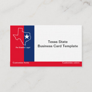 Red, White Blue State of Texas Logo Business Card