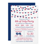 Red, White & Blue String Lights 4th Of July Party Invitation Red, White & Blue String Lights 4th Of July Party Invitation