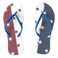 Red-White-Blue Stripe Flip Flops