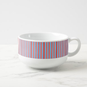Red White & Blue Stripe Soup Mug