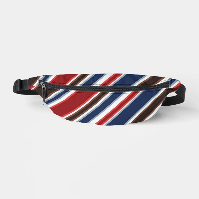 Red White Blue Stripe Two-Sided Print Fanny-Pack Fanny Pack (Front)