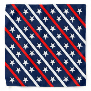 Red white blue stripe with stars bandana