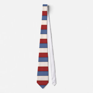 Red/White/Blue Striped Design 5 Men's Tie