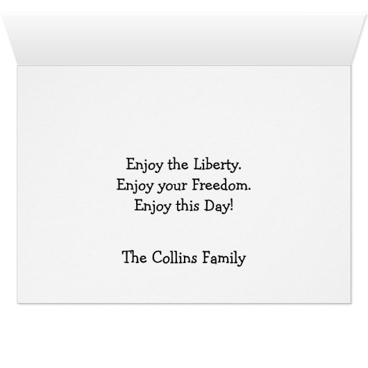 Red, White Blue Striped Happy 4th of July Card (Inside Horizontal (Bottom))