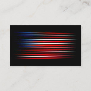 Red White Blue Striped Pattern Business Card