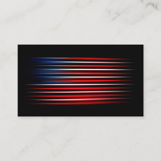 Red White Blue Striped Pattern Business Card (Front)