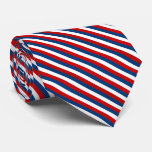 Red White Blue Striped Pattern Tie