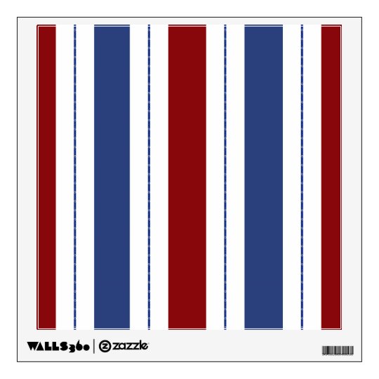 Red, White, Blue Striped Wall Decal