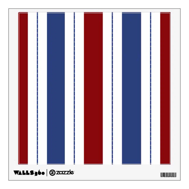 Red, White, Blue Striped Wall Decal Zazzle