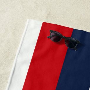 Red White Blue Stripes Beach Towel