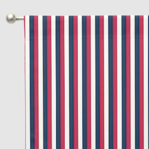 Red White & Blue Stripes Blackout Curtains
