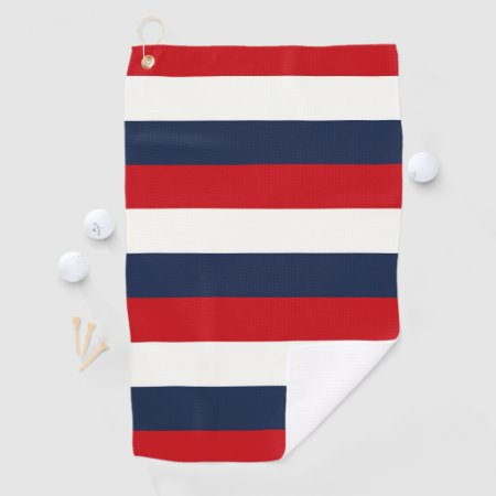 Red White Blue Stripes Golf Towel