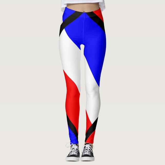 Red, white, blue stripes leggings (Front)