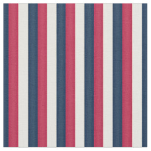 Red White & Blue Stripes (small scale) Fabric