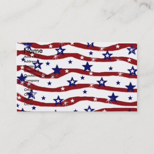 Red White Blue Stripes Stars Business Card