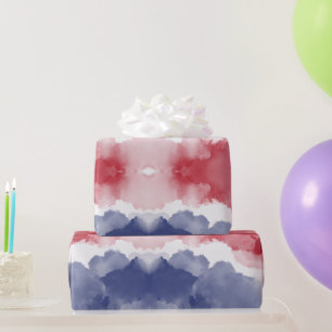 Red White Blue Stripes Wrapping Paper