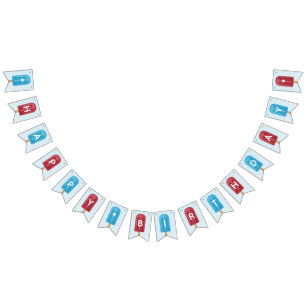 Red, White & Blue Summer Popsicle Happy Birthday Bunting Flags