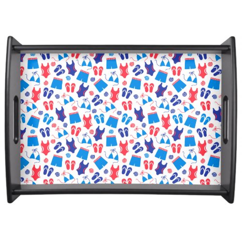 Red White Blue Swimsuits   Flip Flops Summer Serving Tray