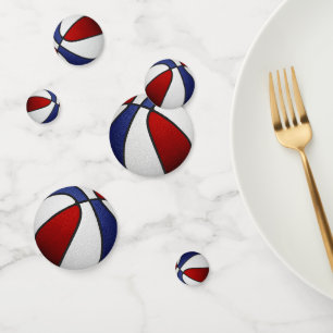 red white blue team colors basketball party confetti