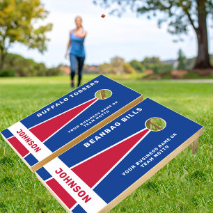 Red White Blue Team Colors Custom Cornhole Set