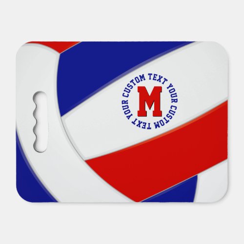red white blue team colors personalized volleyball seat cushion