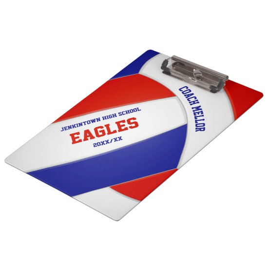 red white blue team colors volleyball coach clipboard