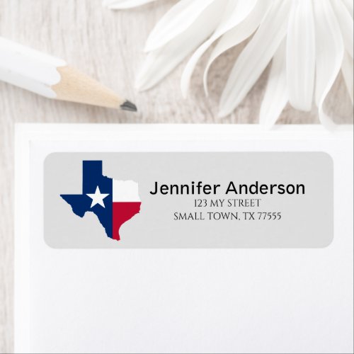 Red White Blue Texas State Flag Label