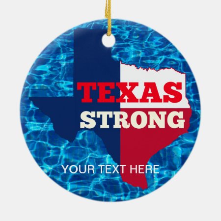 Red, White & Blue "texas Strong" Ceramic Ornament