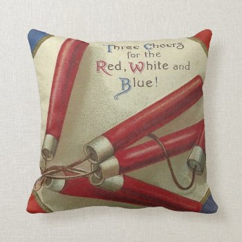 Red White & Blue Throw Pillow by thedustyattic at Zazzle