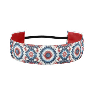 Red, White & Blue Tie-dye Athletic Headband