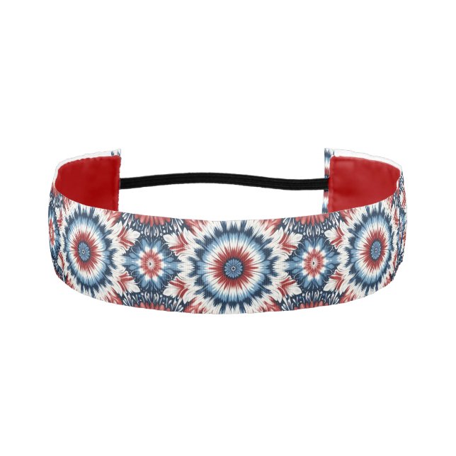 Red, White & Blue Tie-dye Athletic Headband (Front)