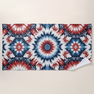Red, White & Blue Tie-dye Beach Towel