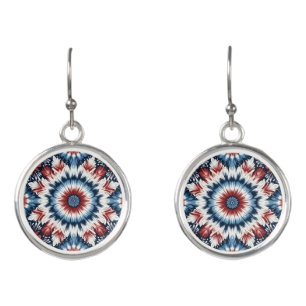 Red, White & Blue Tie-dye Earrings