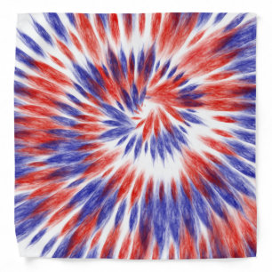 Red White Blue Tie Dye Patriotic Independence Day Bandana