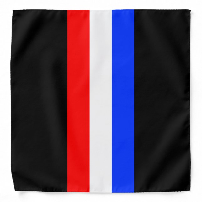 Red White Blue Tri Bar Racing Stripes Bandana (Front)