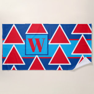 Red White Blue Triangle Beach Towel