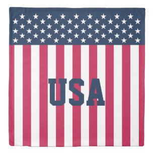 Red White Blue US Flag Duvet Cover