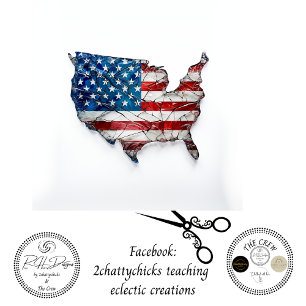 Red White Blue USA Flag Glass Effect Decoupage Tissue Paper