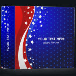 Red White & Blue - USA Flag Stars And Stripes 3 Ring Binder<br><div class="desc">Stars and stripes. Red white and blue patriotic avery binder design. Custom text on front and spine are optional.</div>