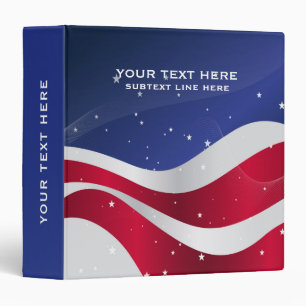 Red White & Blue-USA Flag Stars And Stripes 3 Ring Binder