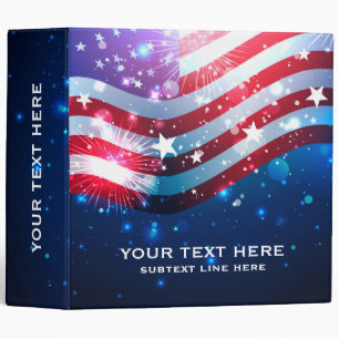 Red White & Blue - USA Flag Stars And Stripes 4 3 Ring Binder