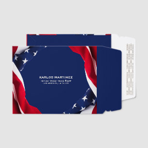 Red White & Blue-USA Flag Stars And Stripes Envelope Mailers