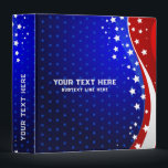 Red White & Blue - USA Flag Stars Stripes Two 3 Ring Binder<br><div class="desc">Stars and stripes. Red white and blue patriotic avery binder design. Custom text on front and spine are optional.</div>