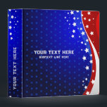 Red White & Blue - USA Flag Stars Stripes Two 3 Ring Binder<br><div class="desc">Stars and stripes. Red white and blue patriotic avery binder design. Custom text on front and spine are optional.</div>