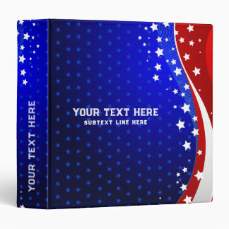 Red White & Blue - USA Flag Stars Stripes Two 3 Ring Binder