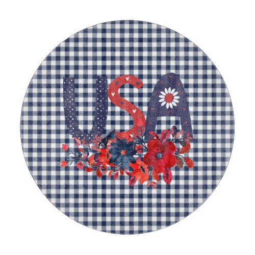 Red White  Blue USA Patriotic Bouquet  Cutting Board