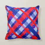 Red White Blue USA Stars Stripes Patriotic Pillow
