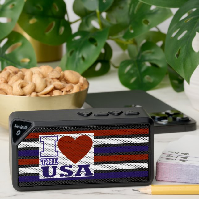 Red, White, Blue USA Style, Jabba Bluetooth Speaker (Insitu(Table))
