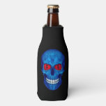 Red White Blue Usa Zombie Skull  Bottle Cooler at Zazzle