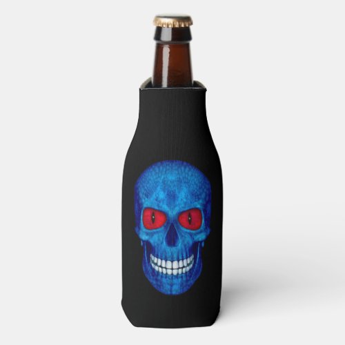 Red White Blue USA Zombie Skull  Bottle Cooler